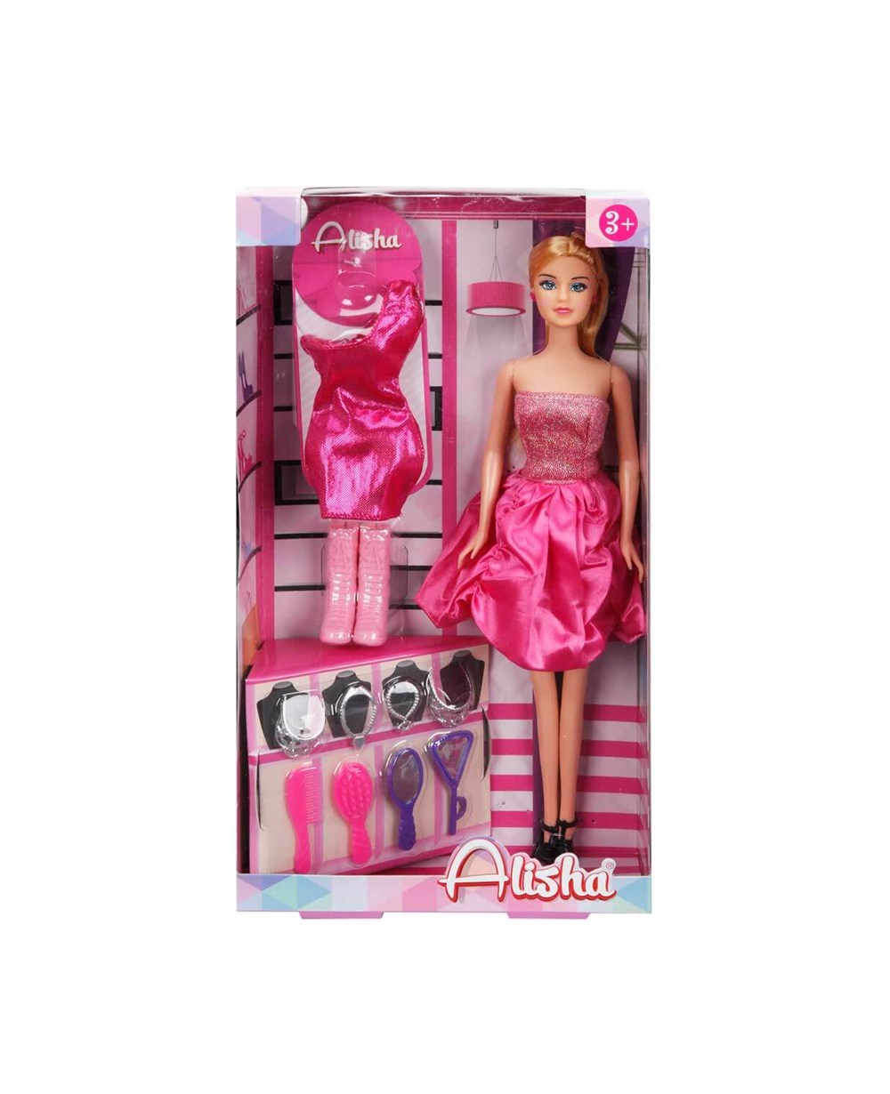 Breadcrumbut, Sunman, Alisha Gece Elbiseli Bebek Oyun Seti 14233 Pembe Simli