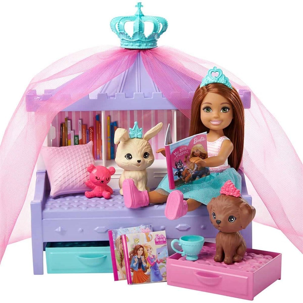 Breadcrumbut, Barbie, Barbie Prenses Macerası Chelsea Bebek ve Prenses Hikayesi Oyun Seti GML72 GML74