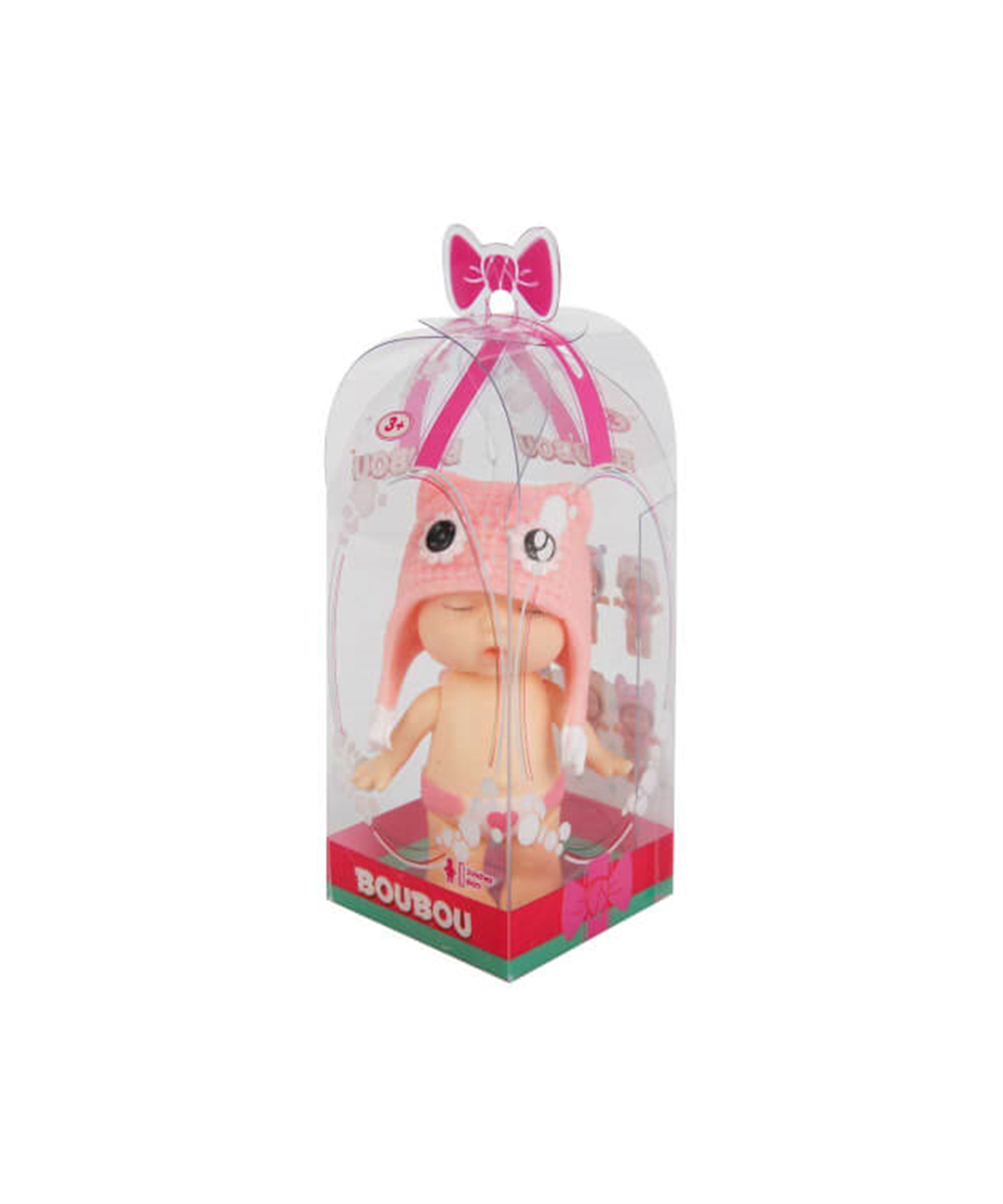 Breadcrumbut, Sunman, Boubou Yeni Doğan Şapkalı Bebek 8 cm 20388 Pembe Baykuş