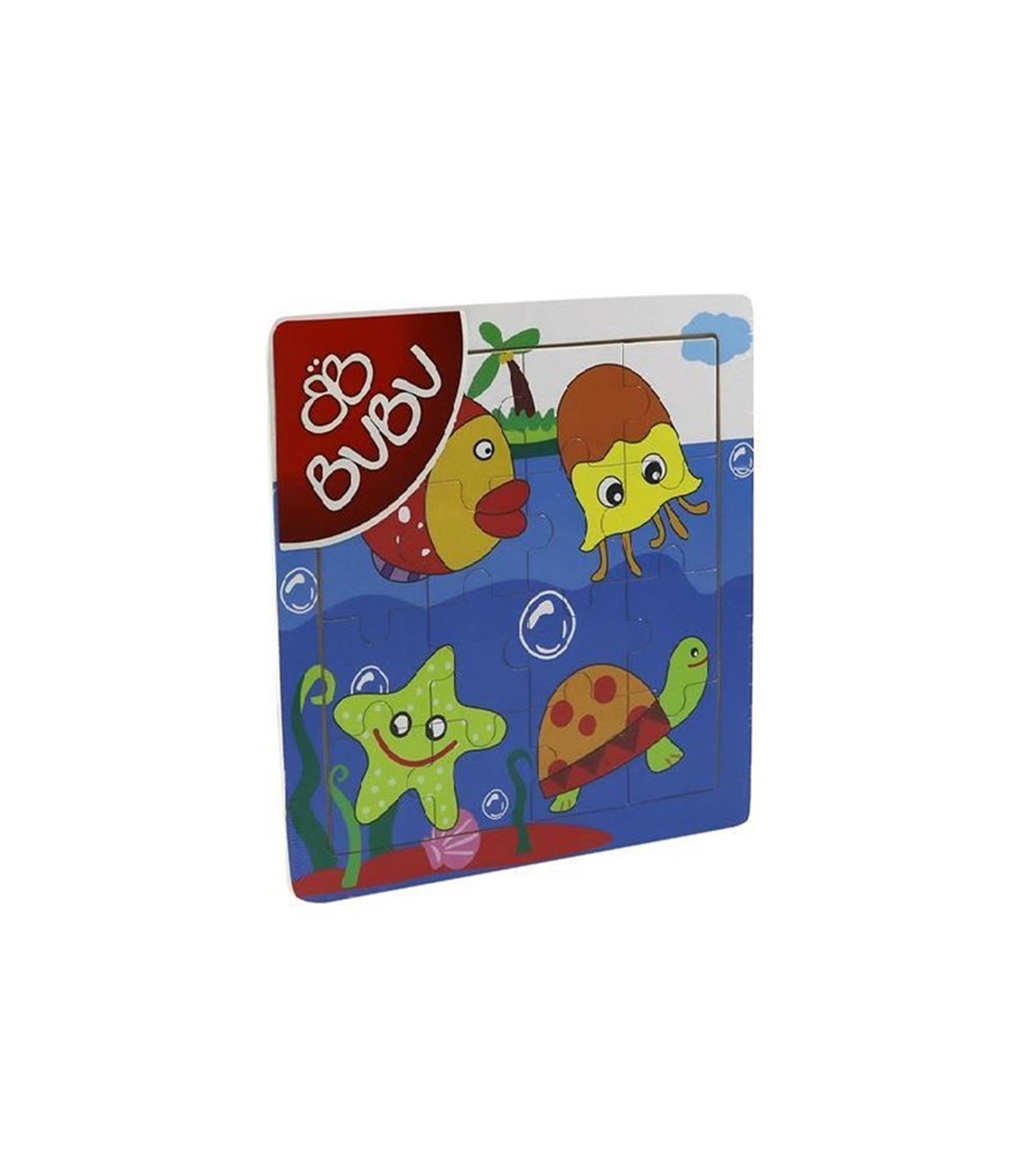 Breadcrumbut, BuBu, BuBu Ahşap Puzzle 16Parça 20x20cm AP0004 56620 Deniz Canlıları
