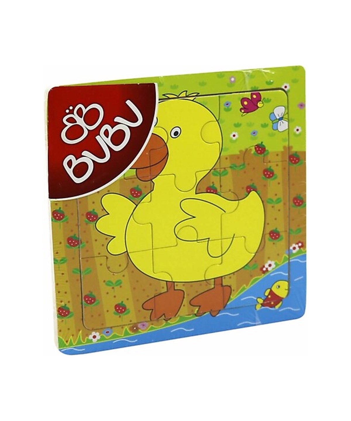 Breadcrumbut, BuBu, BuBu Ahşap Puzzle Bubu00115 15x15cm 54848 Ördek