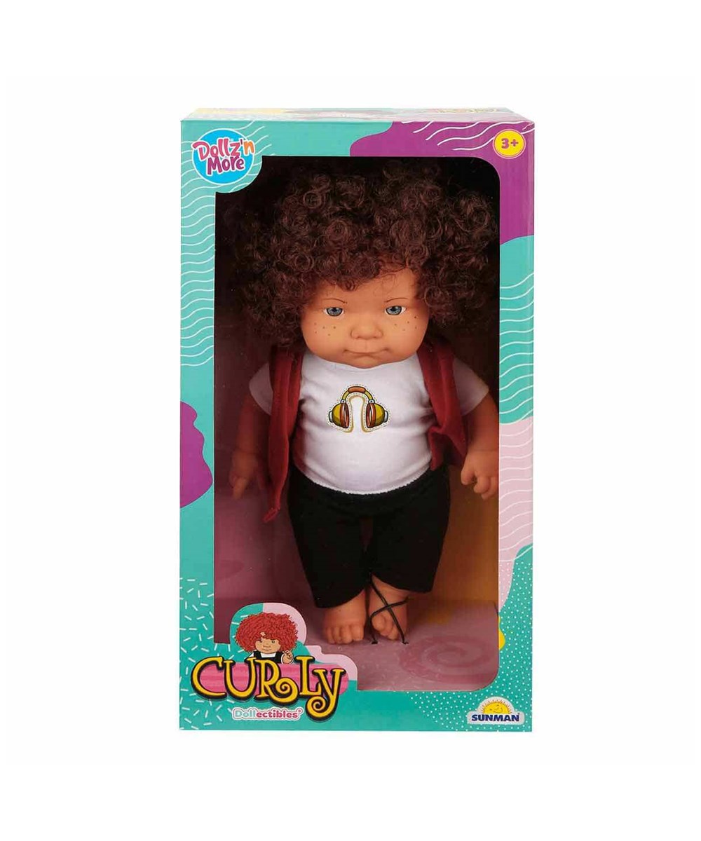 Breadcrumbut, Sunman, Dollz'n More Curly Bebek 35cm 31339 Kurukafa Tişörtlü