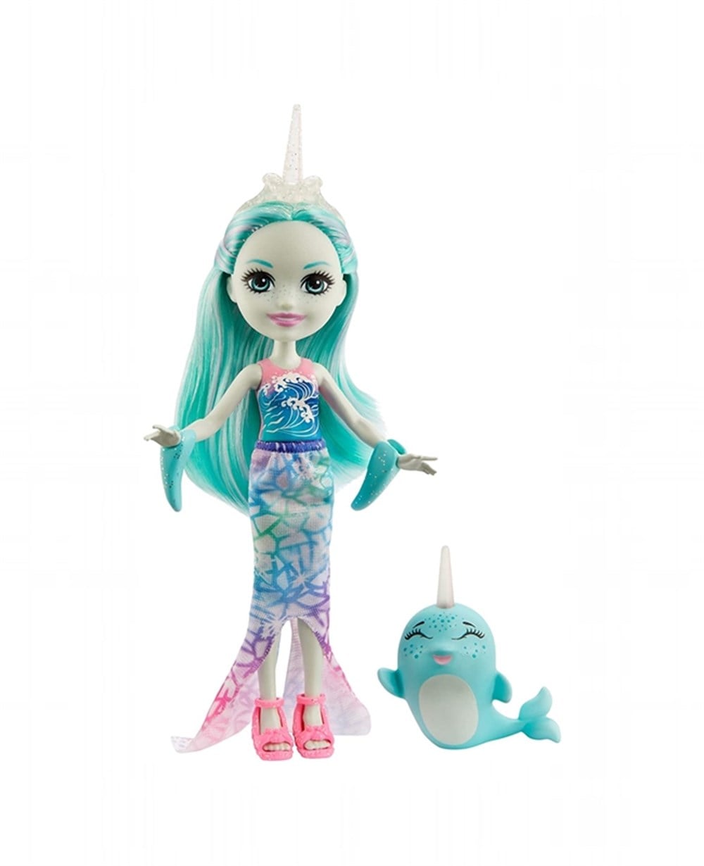 Breadcrumbut, Enchantimals, Enchantimals Karakter Bebekler DVH87 GJX41 Naddie Narwhal ve Sword
