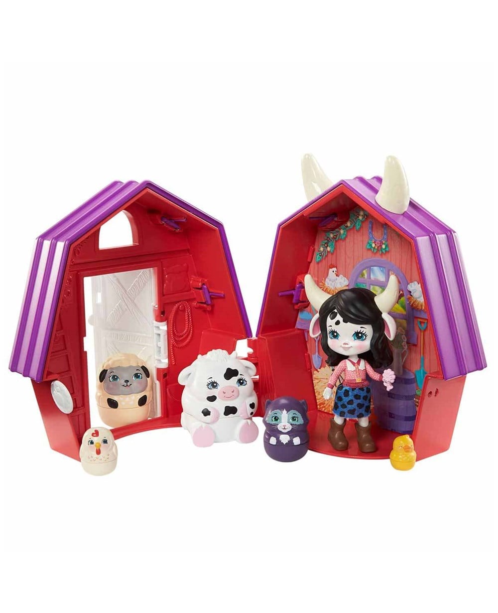 Breadcrumbut, Enchantimals, Enchantimals Secret Besties Bebek ve Ev Oyun Seti GTM46 GTM48 İnek Cambrie'Nin Çiftlik Evi