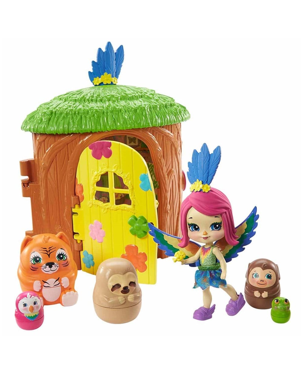 Breadcrumbut, Enchantimals, Enchantimals Secret Besties Bebek ve Ev Oyun Seti GTM46 GTM49 Papağan Peeki'Nin Ağaç Evi