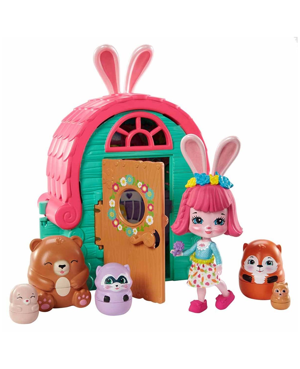 Breadcrumbut, Enchantimals, Enchantimals Secret Besties Bebek ve Ev Oyun Seti GTM46 GTM47 Tavşancık Bree'Nin Kulübesi