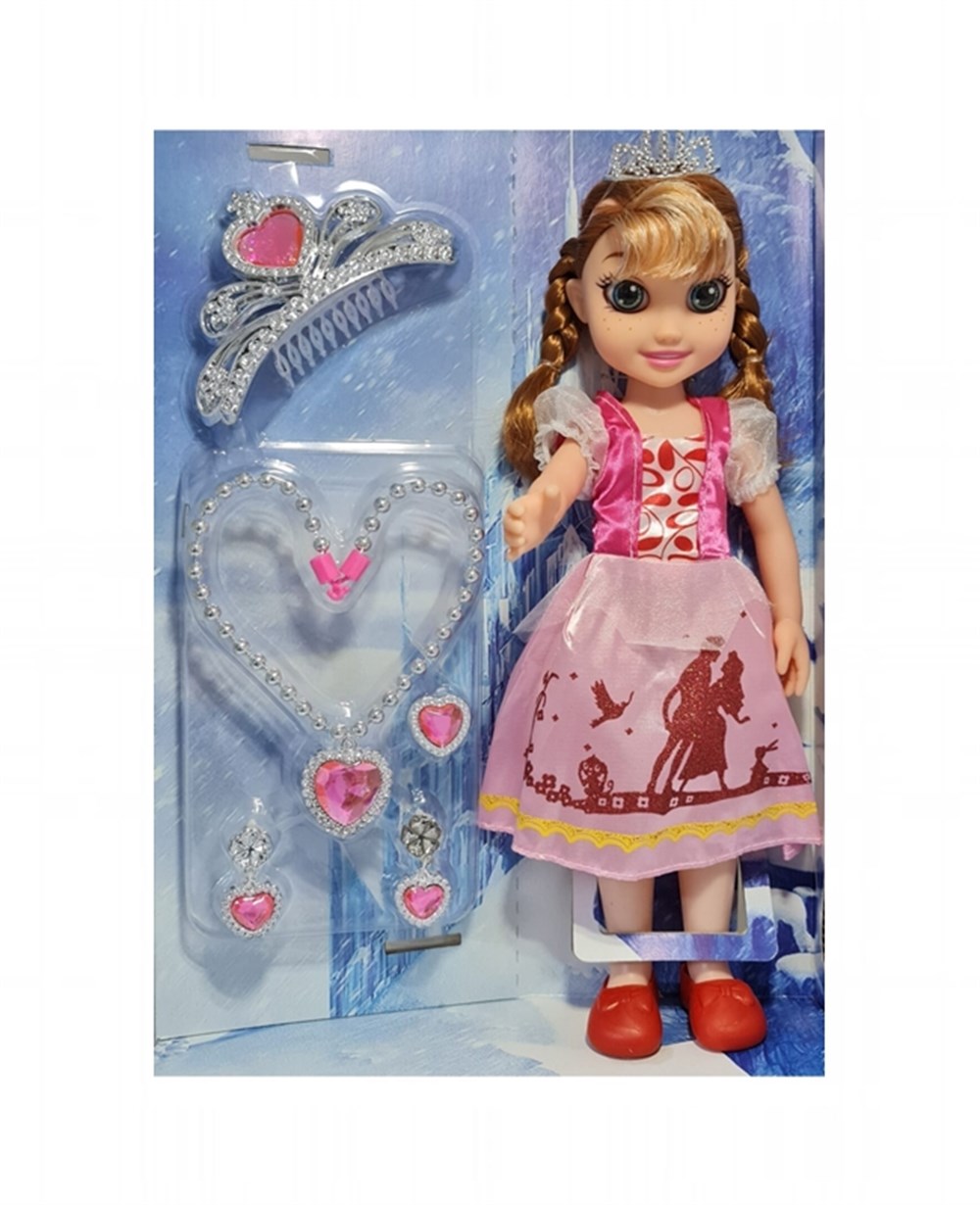 Breadcrumbut, Global Toys, Henna Moda Bebek 00545 Pembe Elbiseli Kumral Saçlı