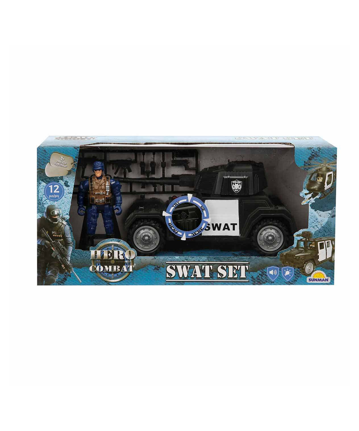 Breadcrumbut, Sunman, Hero Combat Sesli ve Işıklı Polis Oyun Seti 25277 Tank