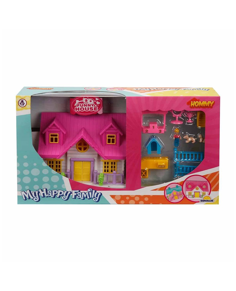 Breadcrumbut, Sunman, Hommy 2 Katlı Ev Oyun Seti Villa 20814 Pembe Çatı