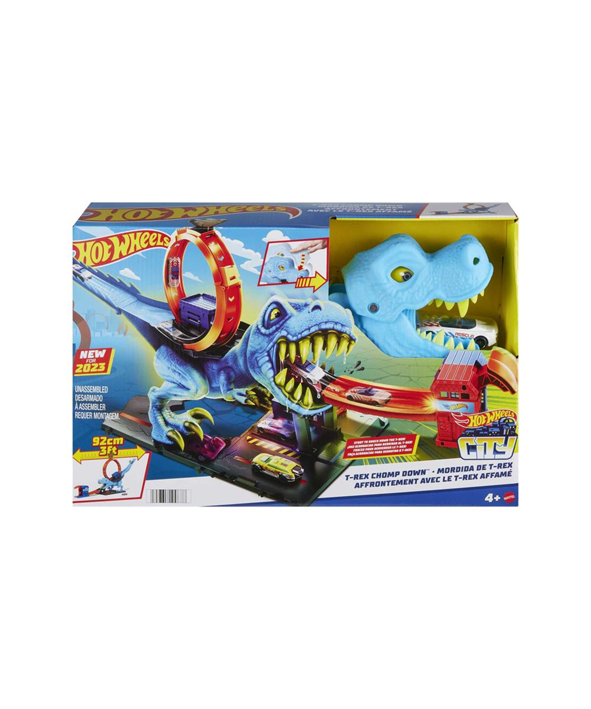 Breadcrumbut, Hot Wheels, Hot Wheels City T-Rex Loop Ve Akrobasi Oyun Seti 1 Oyuncak Arabalı Parkur Seti HKX42