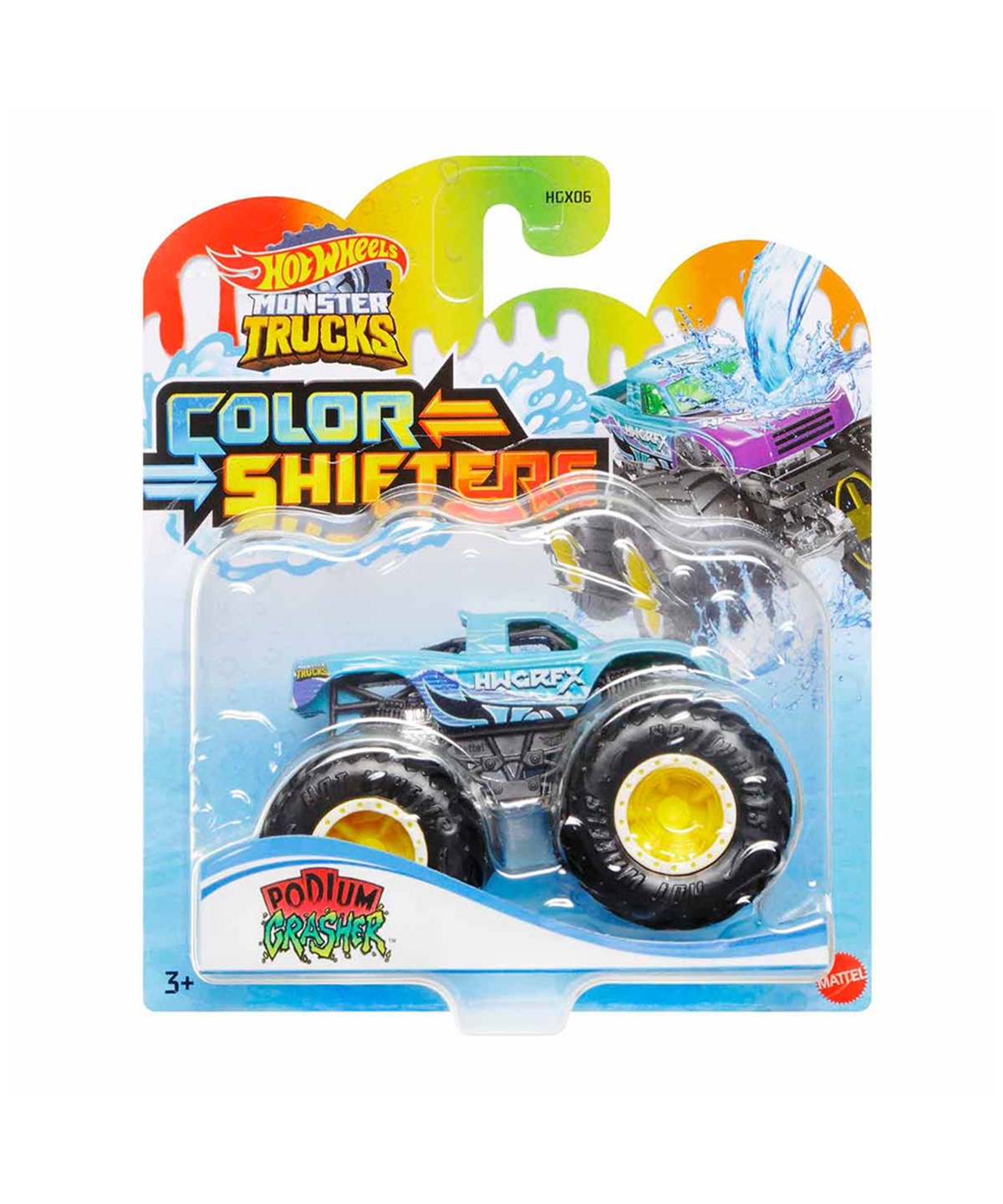 Breadcrumbut, Hot Wheels, Hot Wheels Monster Trucks 1:64 Renk Değiştiren Arabalar HGX06 HGX08 Podium Crasher