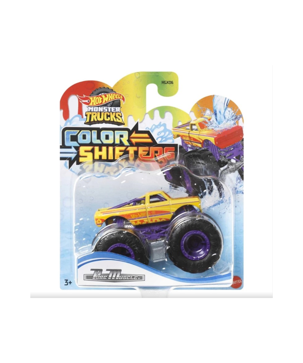 Breadcrumbut, Hot Wheels, Hot Wheels Monster Trucks 1:64 Renk Değiştiren Arabalar HGX06 HMH33 Pure Muscle