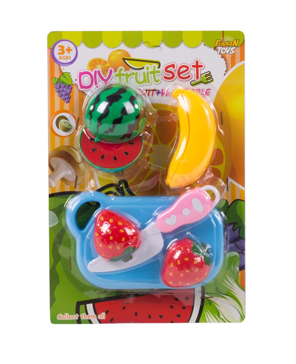 Breadcrumbut, Furkan Toys, KARTELA KESİLEBİLEN MEYVE SEBZE 8PARÇA 37050 Çilek