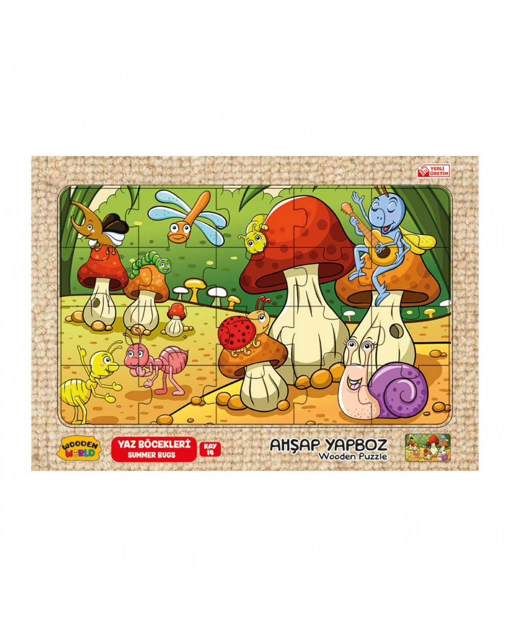 Breadcrumbut, Kumtoys, Kumtoys RDK5330 Ahşap Yapboz 24x34 53305 Yaz Böcekleri KAY-14