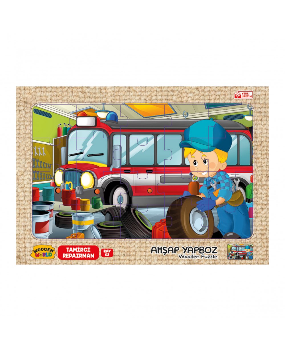 Breadcrumbut, Kumtoys, Kumtoys RDK5330 Ahşap Yapboz 24x34 53305 Tamirci KAY-2