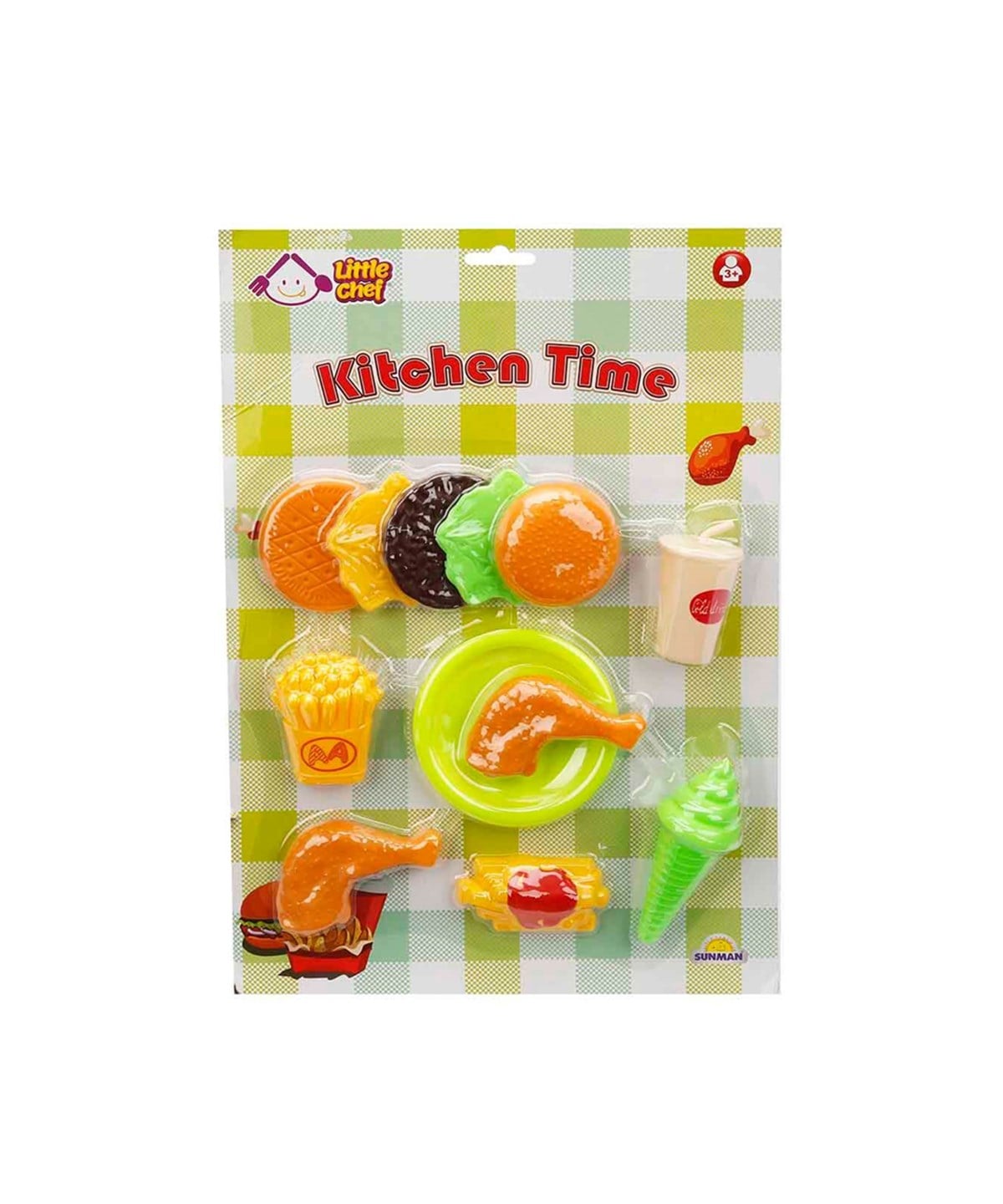 Breadcrumbut, Sunman, Little Chef Fast Food Yiyecekler Oyun Seti 88140 Tavuklu 12 Parça