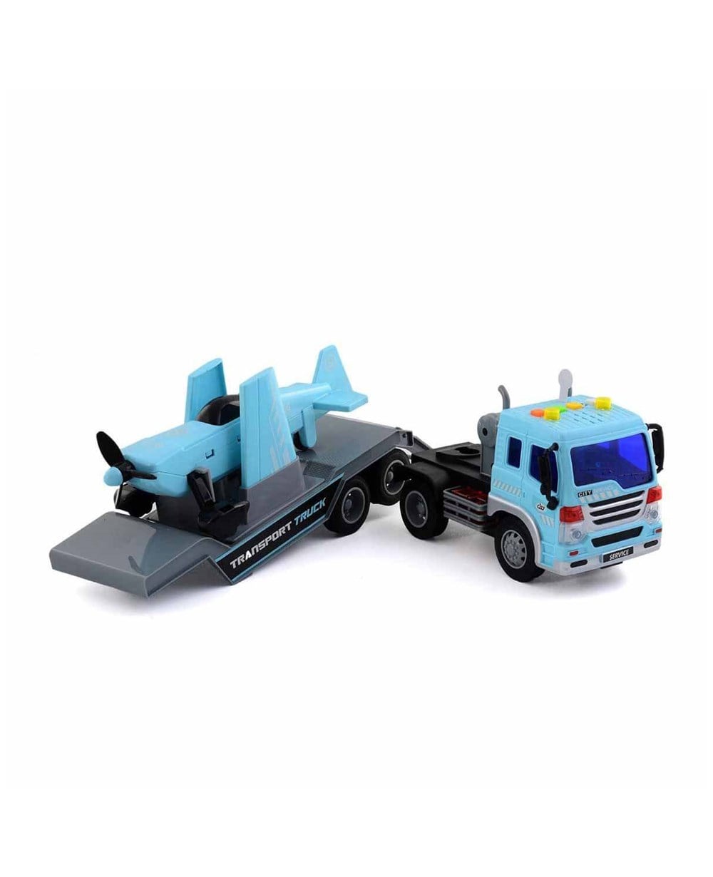 Breadcrumbut, Sunman, Maxx Wheels 1:16 Sesli ve Işıklı Transporter Tır 40 cm 23150 Turkuaz Uçak