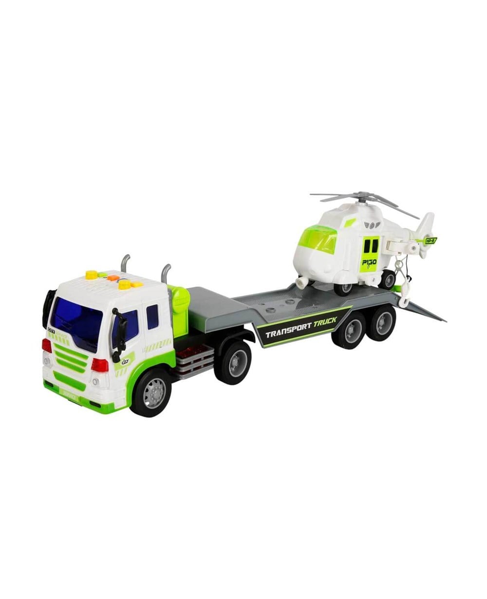 Breadcrumbut, Sunman, Maxx Wheels 1:16 Sesli ve Işıklı Transporter Tır 40 cm 23150 Beyaz Helikopter