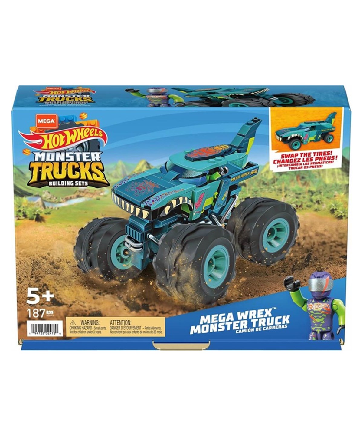 Breadcrumbut, Hot Wheels, Mega Hot Wheels Mega Wrex Monster Truck HDJ95
