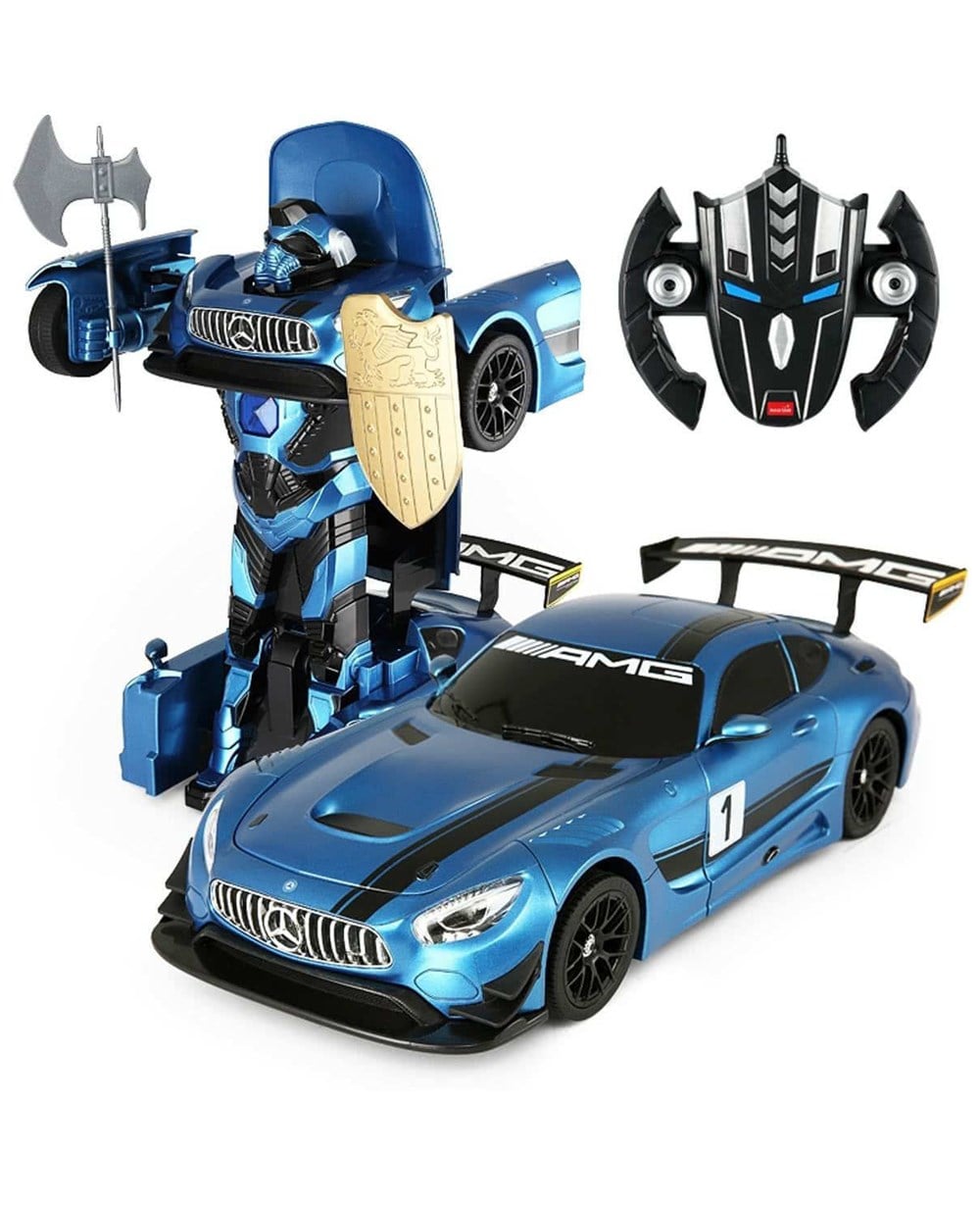 Breadcrumbut, Sunman, Mercedes Benz AMG GT3 Dönüşebilen Uzaktan Kumandalı Sesli ve Işıklı Araba 10643 Mavi