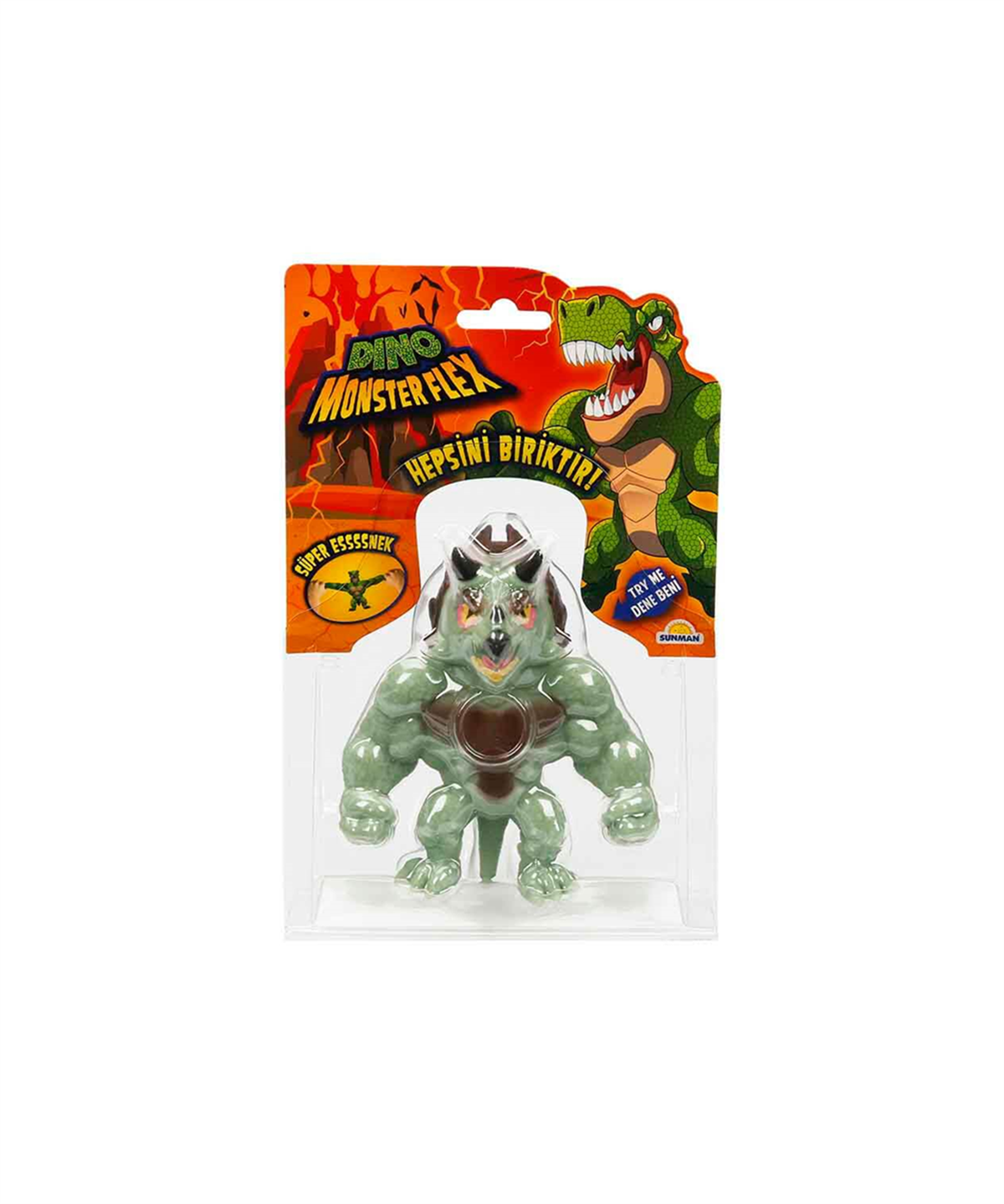 Breadcrumbut, Sunman, Monster Flex Dino Süper Esnek Figür 15 cm 11740 Tricerox