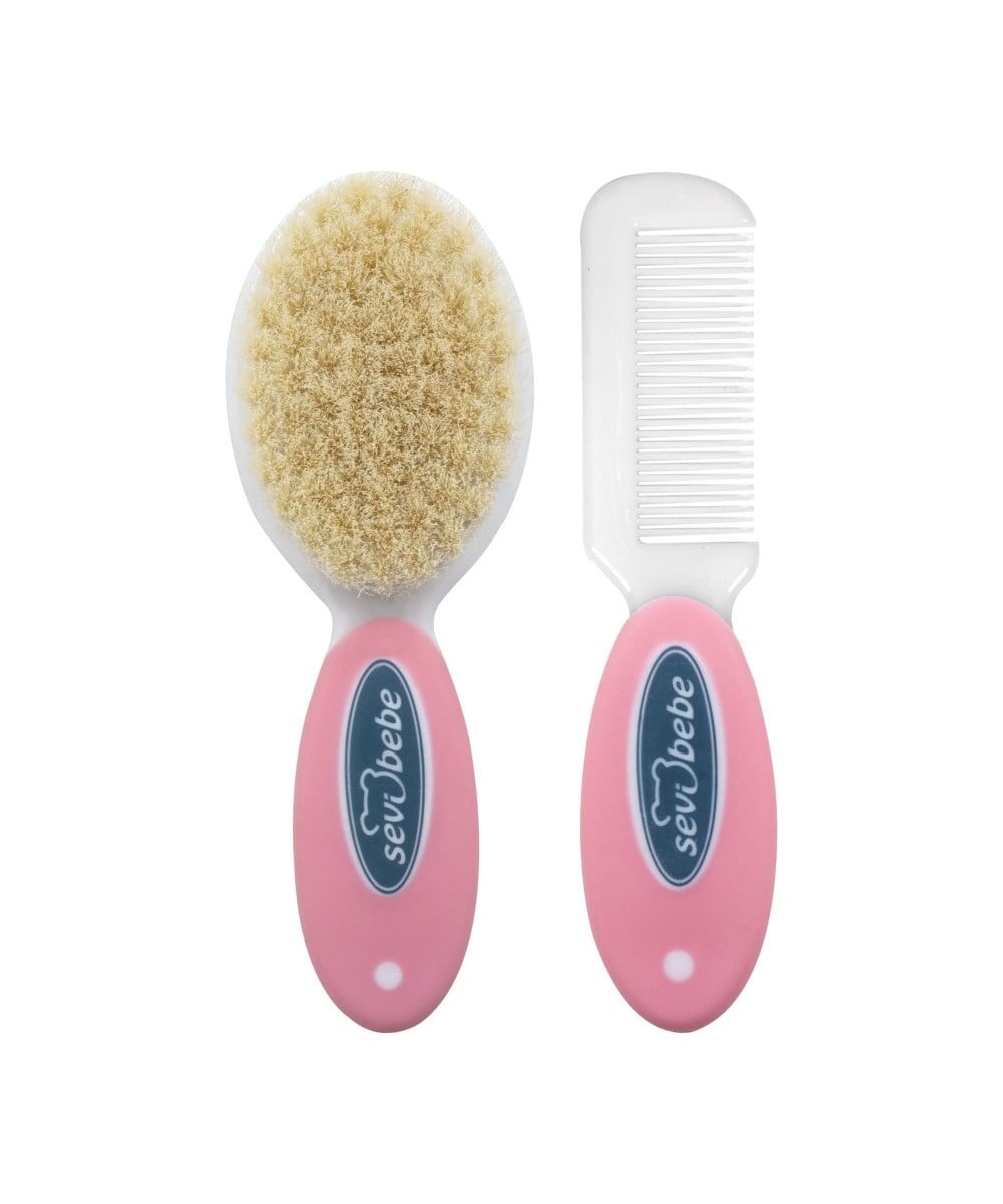 Breadcrumbut, SEVİ BEBE, NATUREL FIRCA TARAK SETI PEMBE