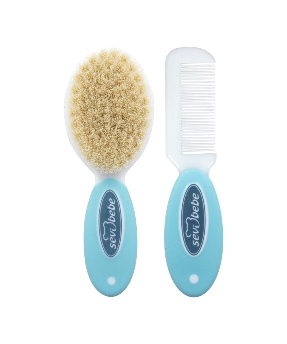 Breadcrumbut, SEVİ BEBE, NATUREL FIRCA TARAK SETI MAVI