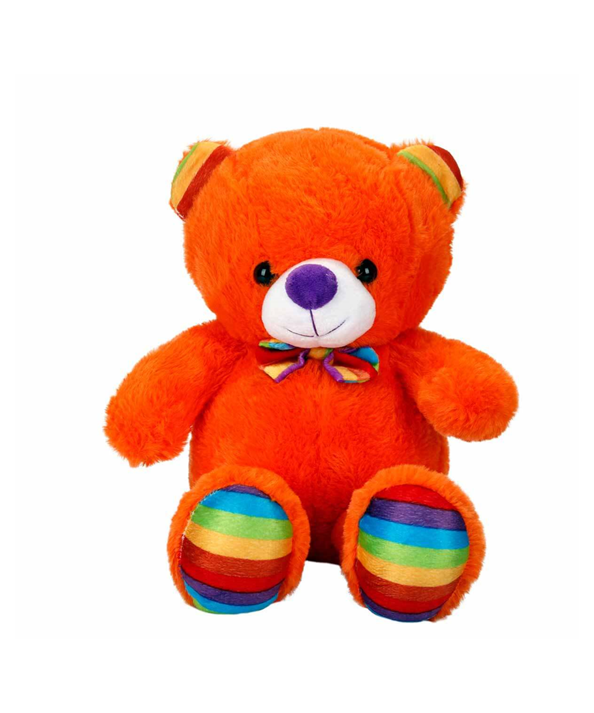 Breadcrumbut, Sunman, Puffy Friends Oturan Kurdeleli Renkli Peluş Ayı 30 cm 29626 Turuncu