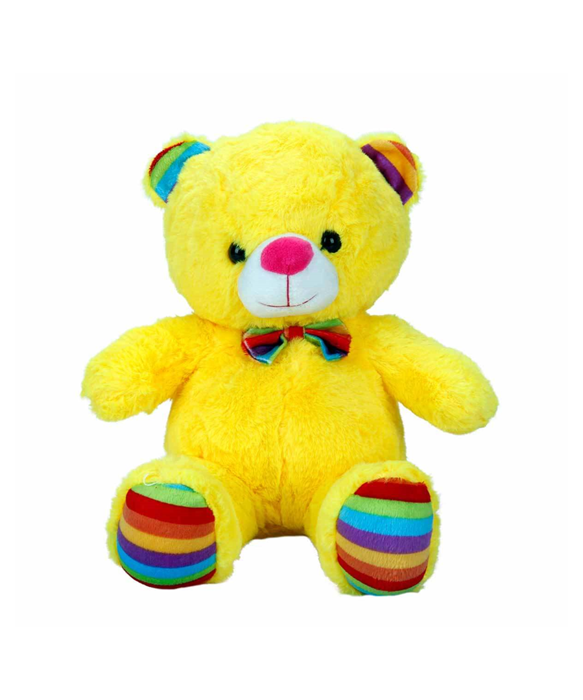 Breadcrumbut, Sunman, Puffy Friends Oturan Kurdeleli Renkli Peluş Ayı 30 cm 29626 Sarı