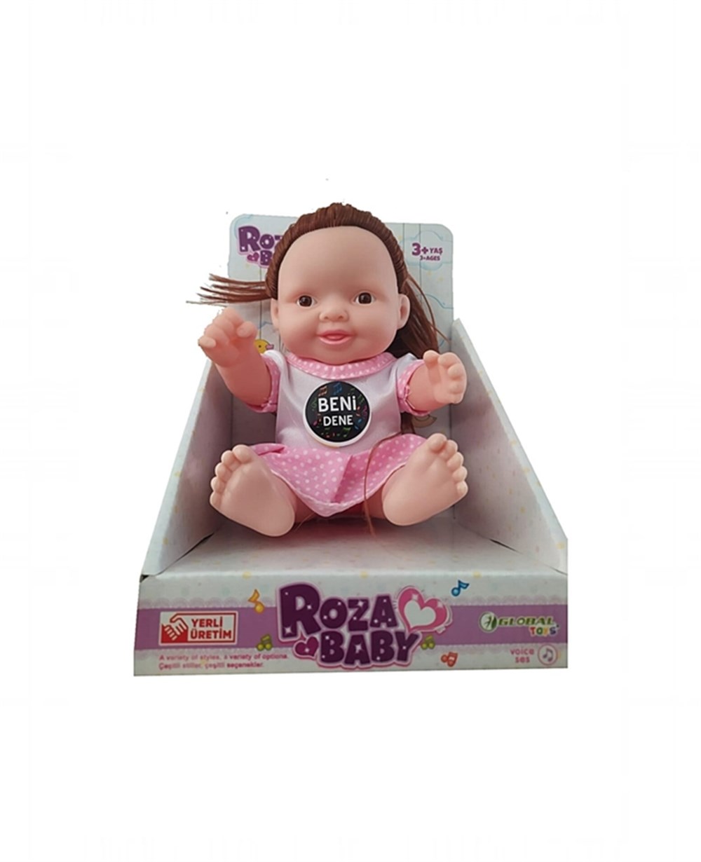 Breadcrumbut, Global Toys, Roza Baby Sesli 00453 Kahverengi Saçlı