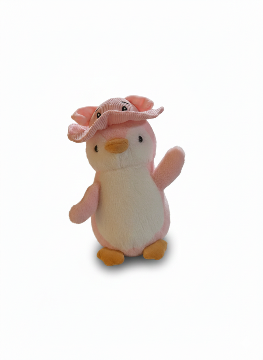 Breadcrumbut, Sunman, Şapkalı Peluş Penguen 30 cm Pembe