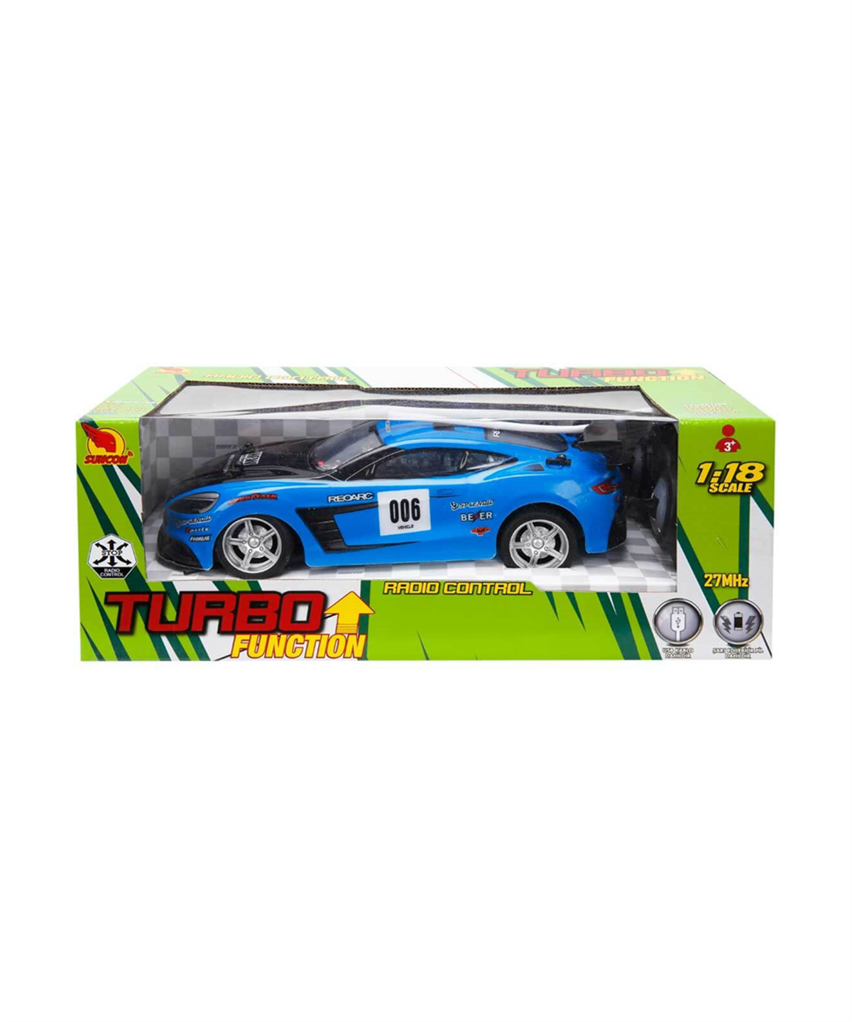 Breadcrumbut, Sunman, Suncon 1:18 Uzaktan Kumandalı Turbo Rally Araba 13557 Mavi 006 Reoarc