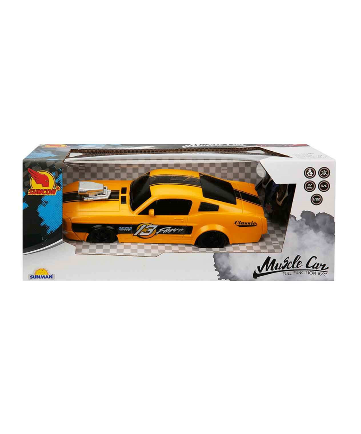 Breadcrumbut, Sunman, Suncon 1:20 Muscle Uzaktan Kumandalı Araba 20 cm 25413 Sarı 13 Force