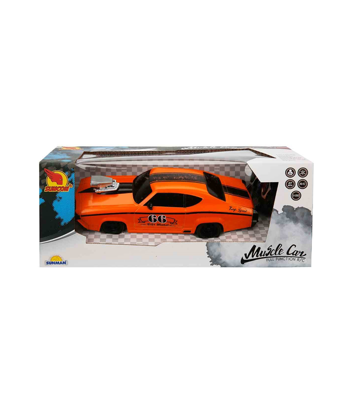 Breadcrumbut, Sunman, Suncon 1:20 Muscle Uzaktan Kumandalı Araba 20 cm 25413 Turuncu 66 Dift Model