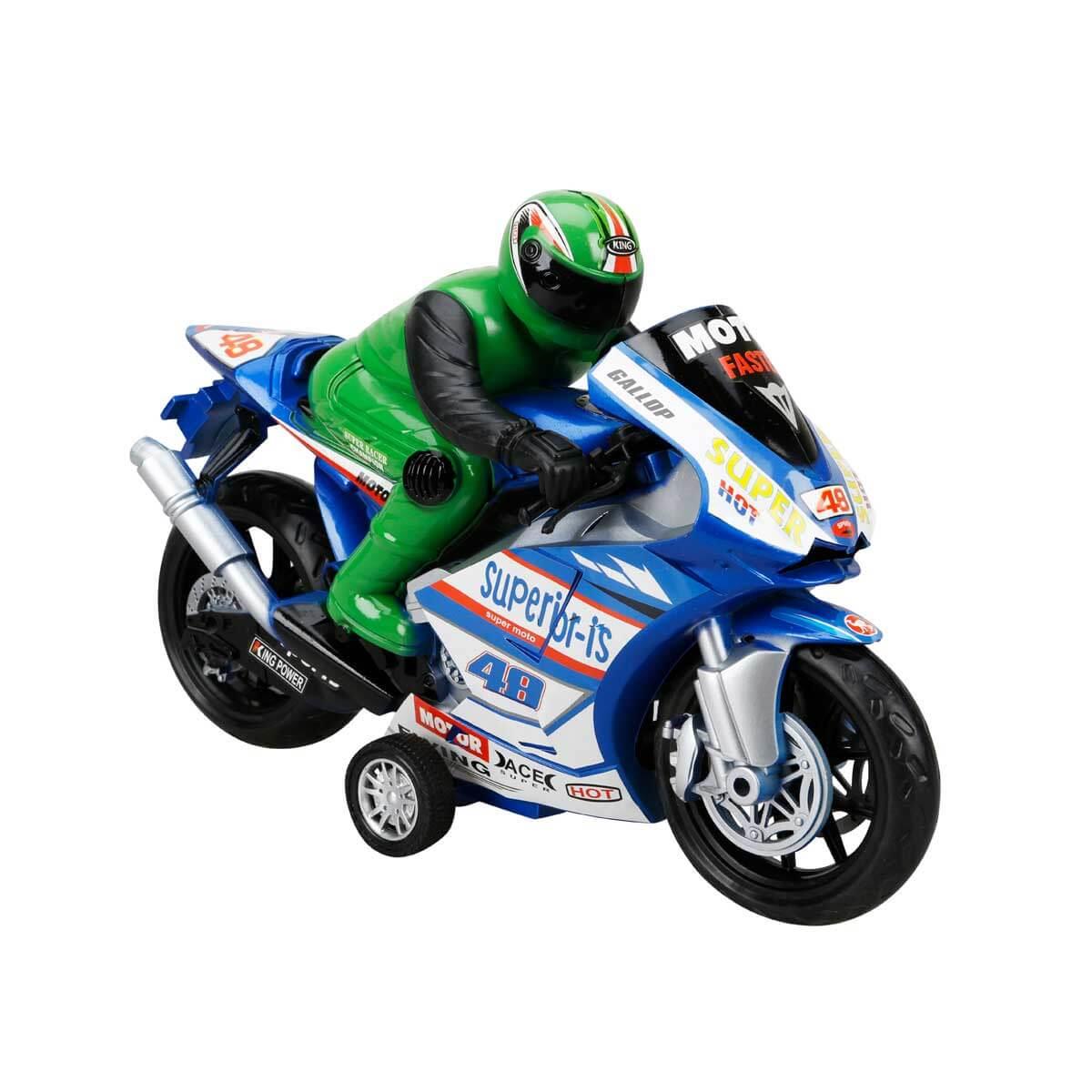 Breadcrumbut, Sunman, Super Racer Sürtmeli Motorsiklet 32 cm 81010 Mavi