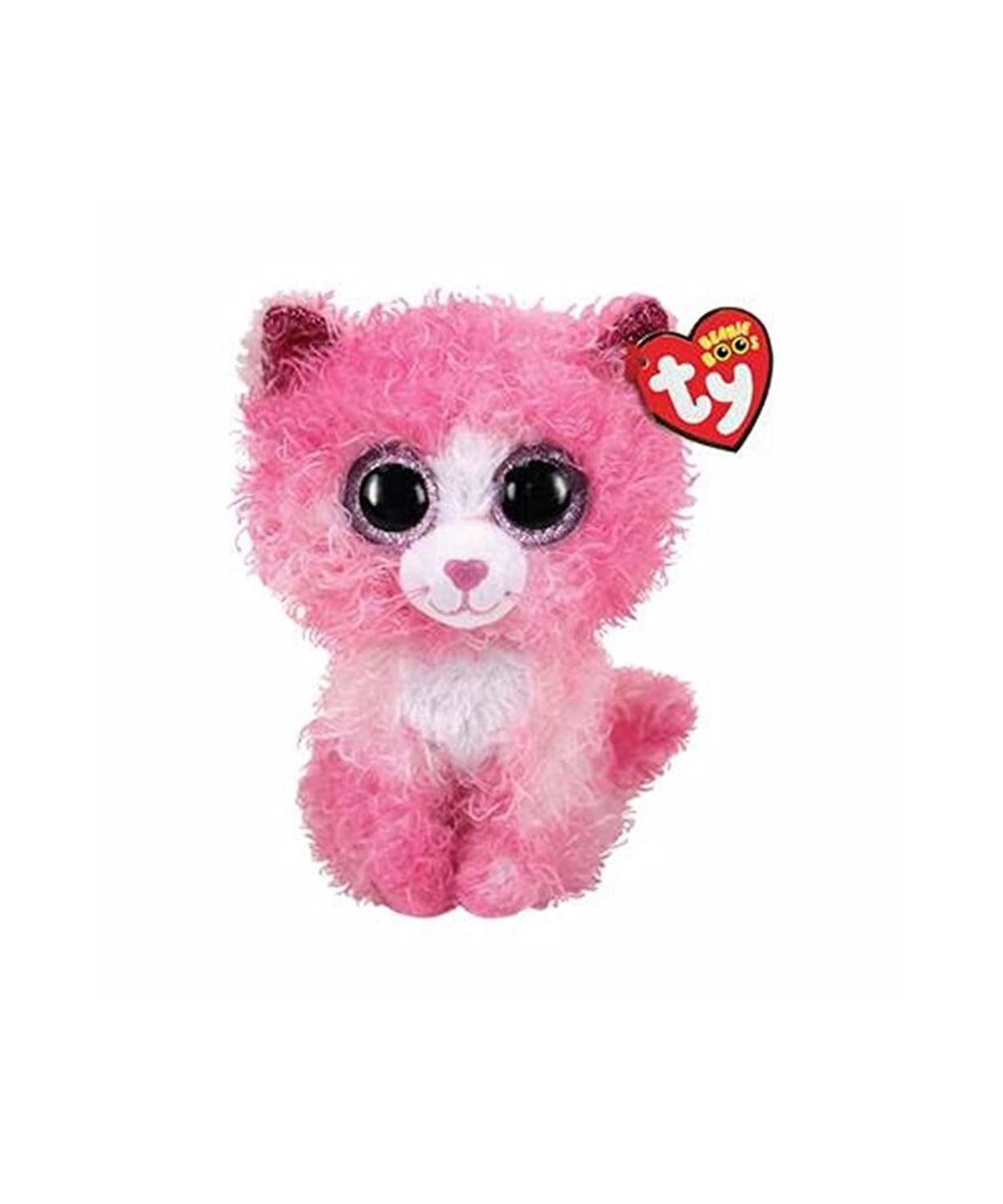 Breadcrumbut, TY, TY Reagan Pembe Kıvırcık Saçlı Kedi 15 cm