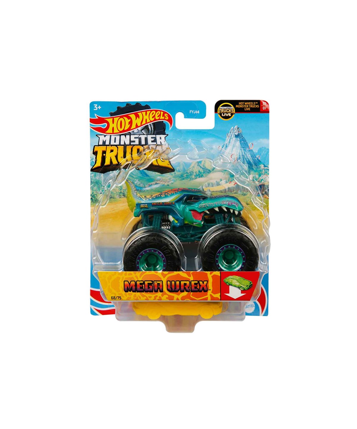 Çek-Bırak ve Sürmeli Arabalar, Hot Wheels, 1:64 Hot Wheels Monster Trucks Araba FYJ44 HHG75 Mega Wrex