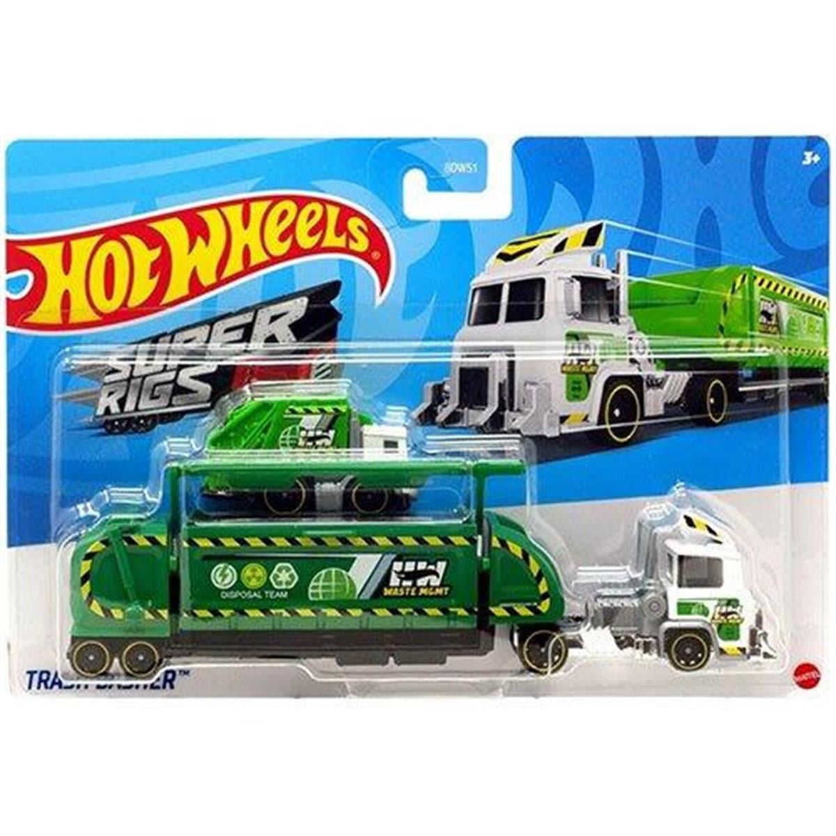 Çek-Bırak ve Sürmeli Arabalar, Hot Wheels, Hot Wheels Taşıyıcı Tırlar BDW51 HDT04 Trash Basher