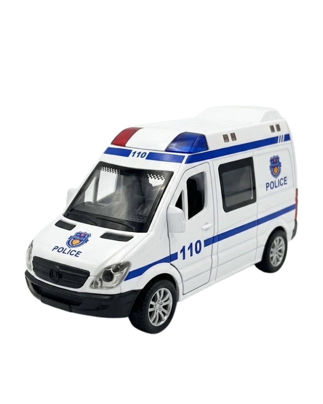 Çek-Bırak ve Sürmeli Arabalar, 4İ OYUNCAK, Sürmeli Sesli Işıklı Oyuncak Polis Aracı Kapıları Açılabilen Yan Kapı Sürgülü 15 cm 45203