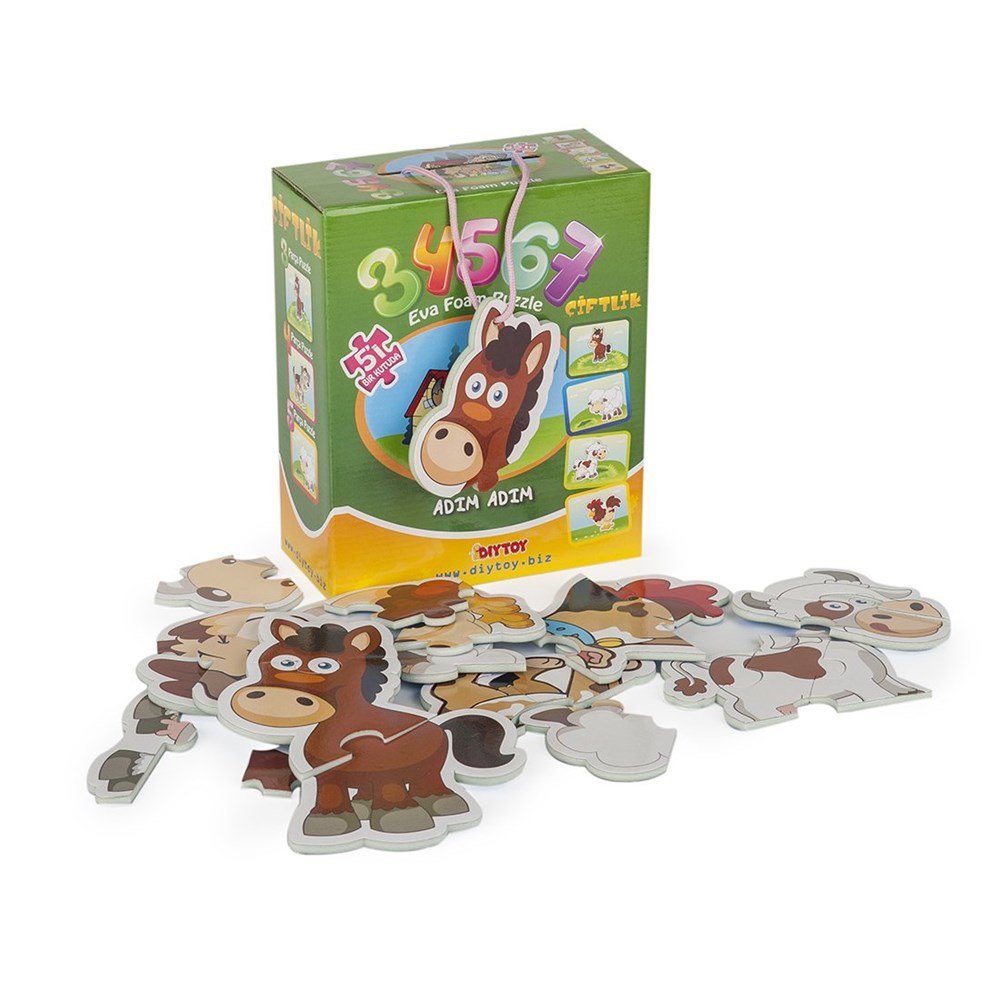 Çocuk Puzzle, Dıytoy, Dıytoy Adım Adım Eva Puzzle - Çitflik