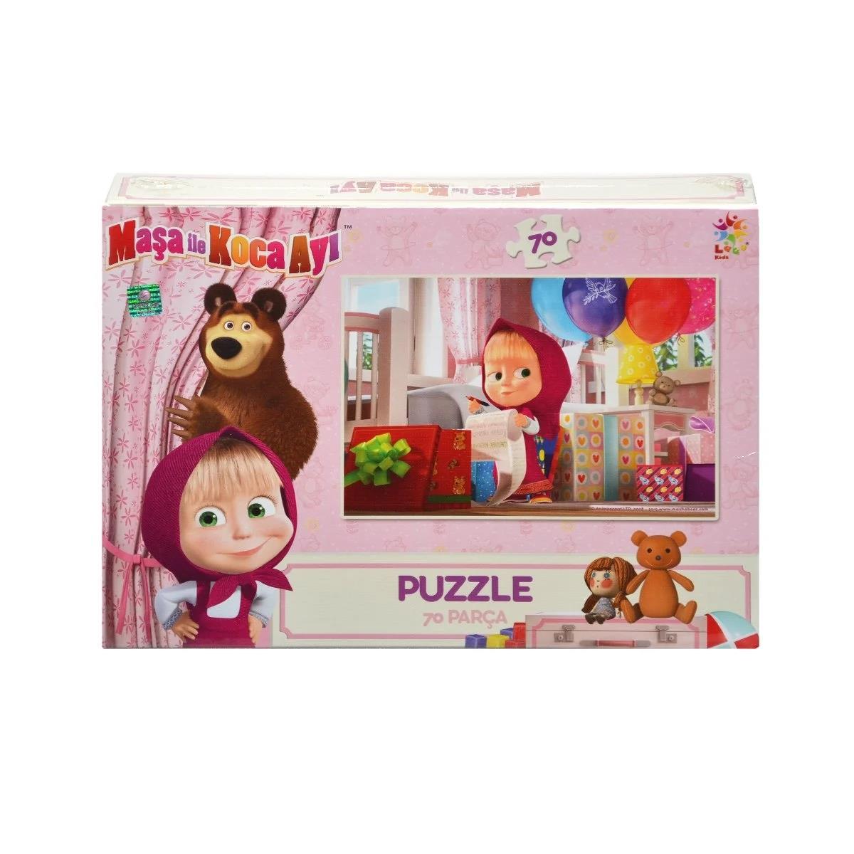 Çocuk Puzzle, Laço Kids, Laço Kids Maşa İle Koca Ayı Puzzle 70 Parça MB7541