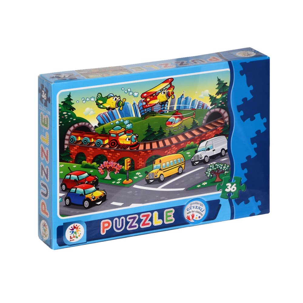 Çocuk Puzzle, Laço Kids, Taşıtlar 36 Parça Çocuk Yapboz LC7143