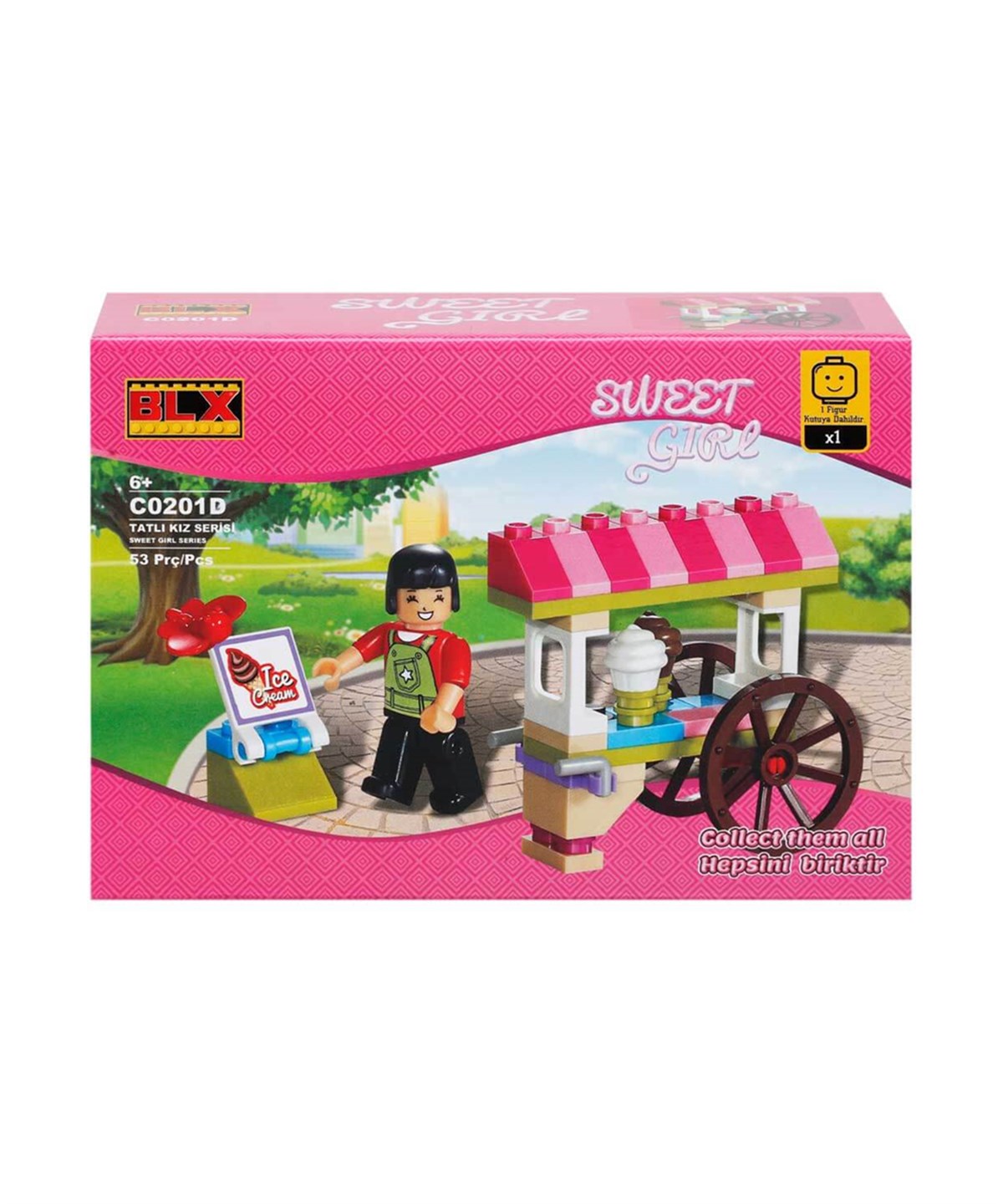 Diğer Lego Setleri, Sunman, BLX C0201A Sweet Girl Yaz Tatili Lego Setleri 91703 Dondurma Standı Modeli