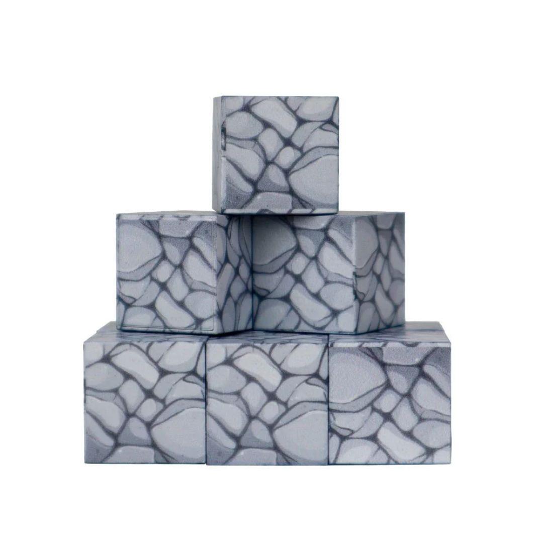 Diğer Lego Setleri, MEGA OYUNCAK, Megacraft Manyetik Bloklar 9 Parça Koyu Taş Blok Desenli