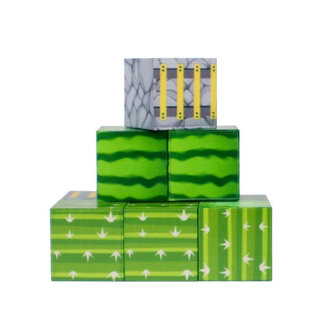 Diğer Lego Setleri, MEGA OYUNCAK, Megacraft Manyetik Bloklar 9 Parça Karpuz Merdiven Kaktüs Desenli