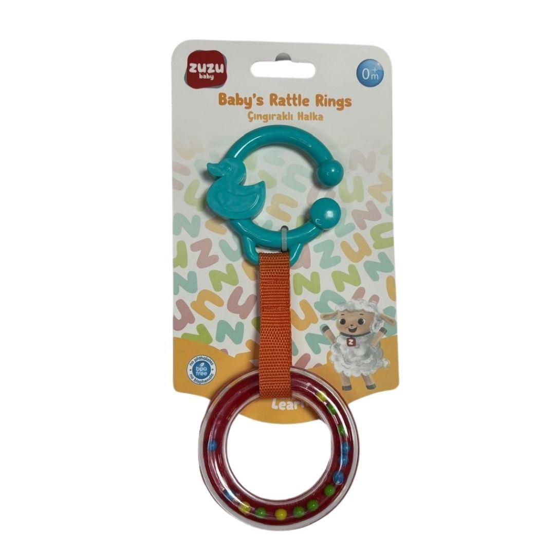 Dişlik ve Çıngıraklar, ZUZU TOYS, Zuzu Toys Çıngıraklı Halka 41223 Turkuaz Kırmızı