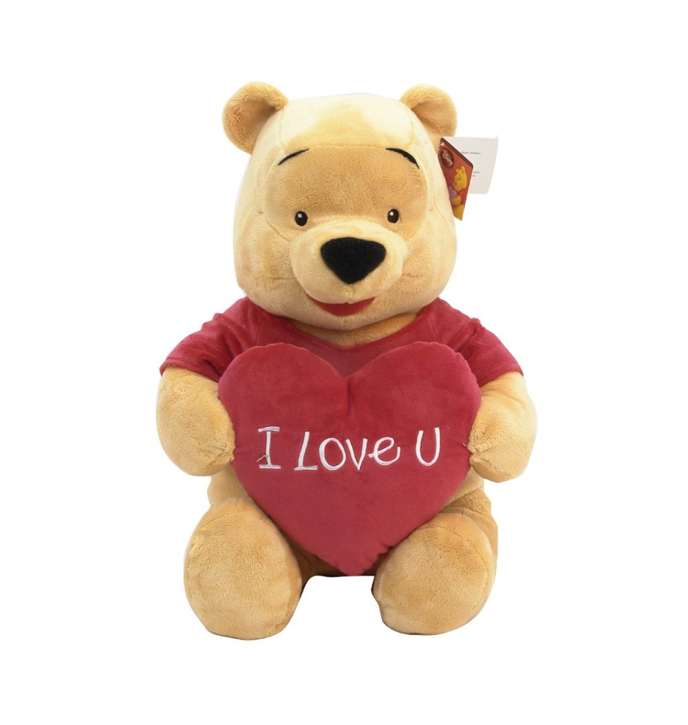 Disney Winnie The Pooh Peluş Kırmızı Kalpli Pooh 60 cm WTP