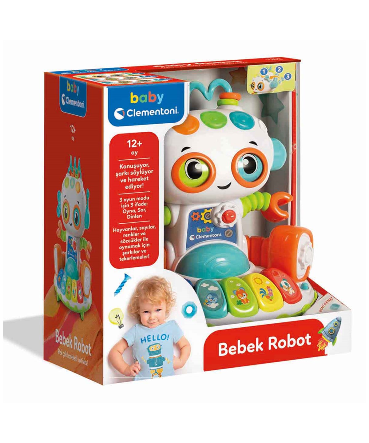 Eğitici Bebek Oyuncakları, Clementoni, Baby Clementoni Bebek Robot 64325