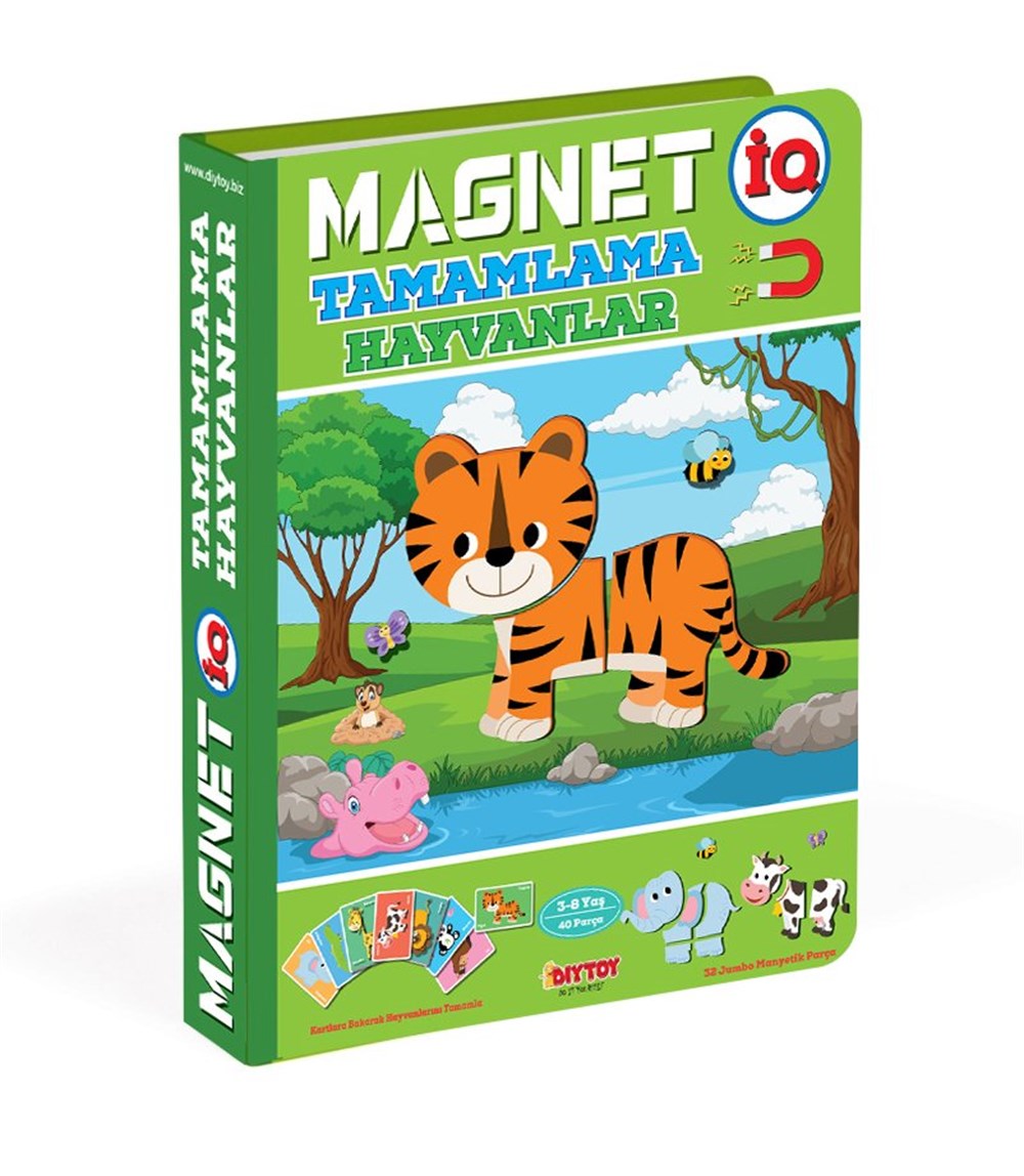 Eğitici Bebek Oyuncakları, Dıytoy, Diytoy Magnet iq Hayvan Tamamlama Manyetik Puzzle