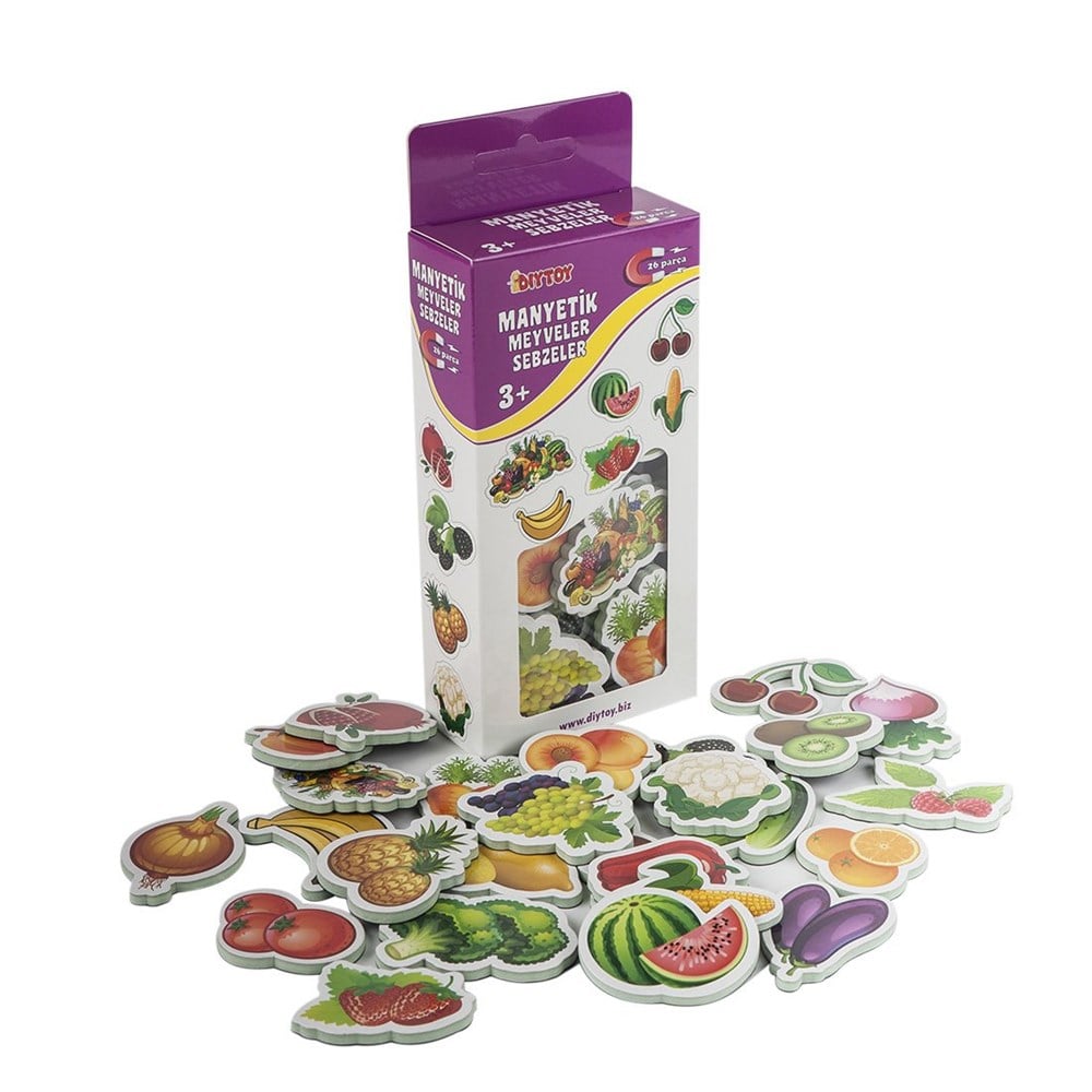 Eğitici Bebek Oyuncakları, Dıytoy, Dıytoy Manyetik Meyveler ve Sebzeler 26 Parça
